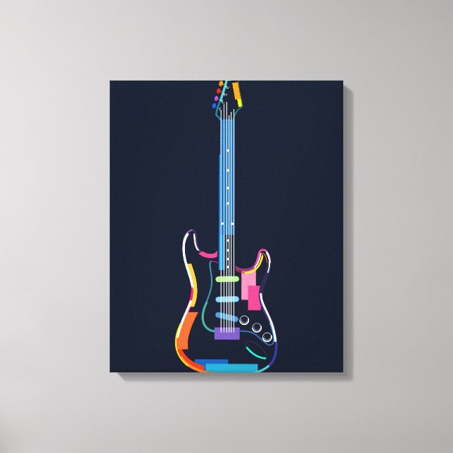 Lienzo Guitarra eléctrica abstracta (Anverso)