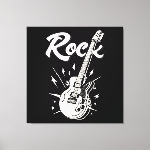 Lienzo Guitarra eléctrica con palabra rock