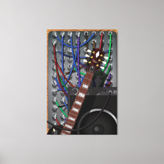 Lienzo Guitarra electrónica y amplificador musical