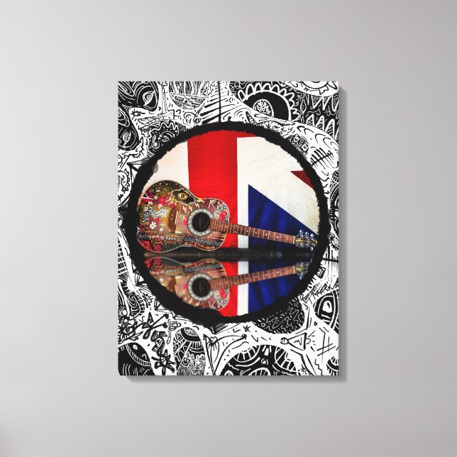 Lienzo Guitarra en Britian (Anverso)
