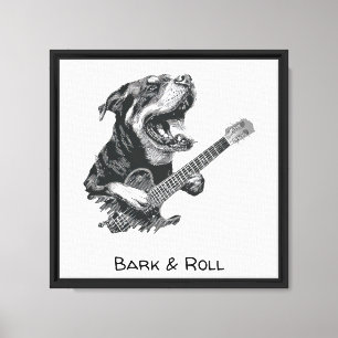 Lienzo Guitarra Perro Rockstar – Animal de Música Vintage