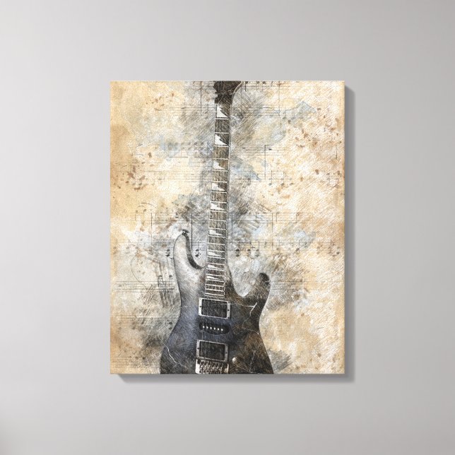 Lienzo Guitarra vintage (Anverso)