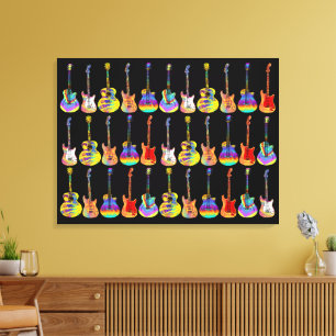 Lienzo Guitarras Coloridas