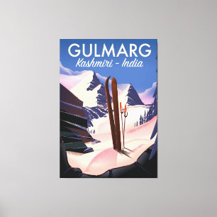 Lienzo Gulmarg Kashmiri poster de esquí de India
