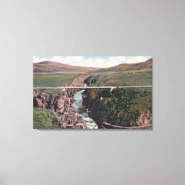 Lienzo Gunnison, CO - Puente Sapinero sobre el lago (Anverso)