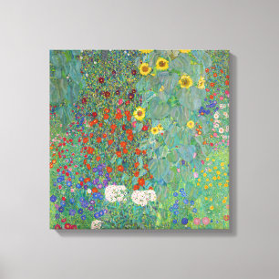 Lienzo Gustav Klimt - Jardín de campo con girasoles