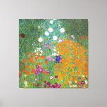 Lienzo Gustav Klimt: Jardín de flores<br><div class="desc">Bonita pintura clásica de tela con un colorido jardín de flores pintado por el pintor simbolista austríaco Gustav Klimt.</div>