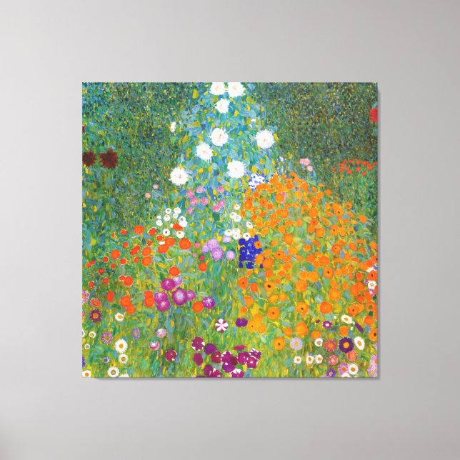 Lienzo Gustav Klimt: Jardín de flores (Anverso)