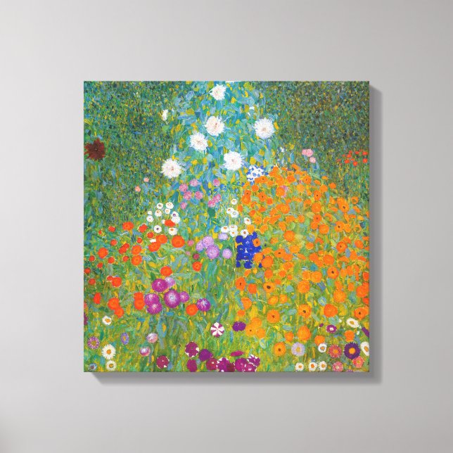 Lienzo Gustav Klimt - Jardín de flores (Anverso)