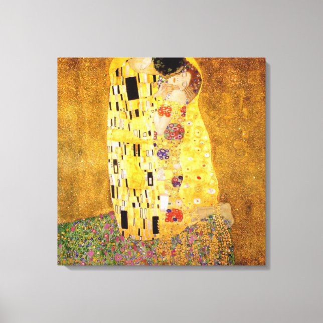 Lienzo Gustav Klimt La Pintura Clásica Del Beso (Anverso)