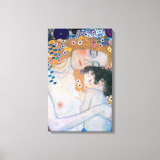 Lienzo Gustav Klimt - Madre e hijo (Anverso)