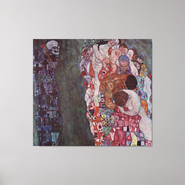 Lienzo Gustav Klimt - Muerte y Vida (Anverso)