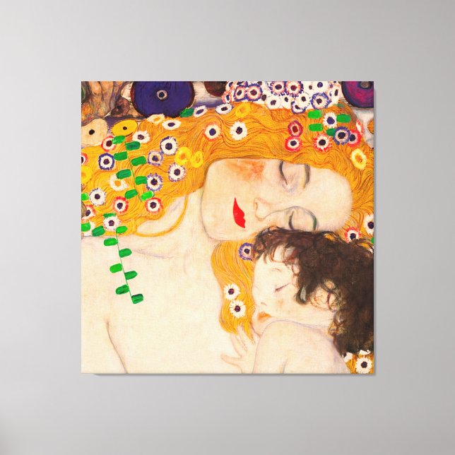 Lienzo Gustav Klimt - Poster de madre e hijo (Anverso)