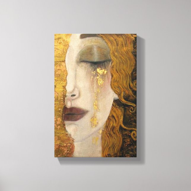 Lienzo Gustav Klimt Tears Golden Canvas Print (Anverso)