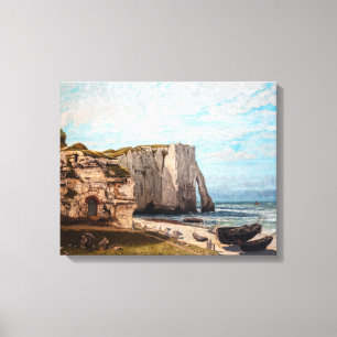 Lienzo Gustave Courbet - Acantilados en Etretat después d