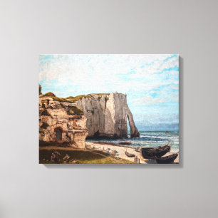 Lienzo Gustave Courbet - Acantilados en Etretat después d