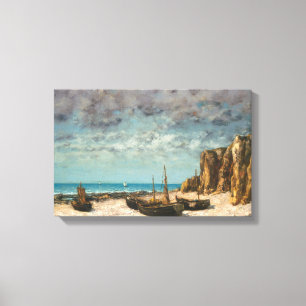 Lienzo Gustave Courbet de época en un barco de playa