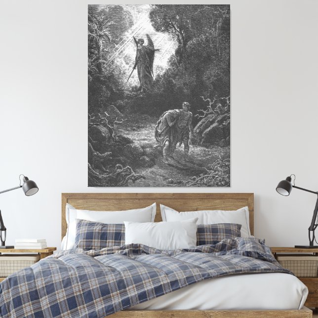Lienzo Gustave Doré - Adán y Eva son expulsados del Edén (Insitu(Dormitorio))