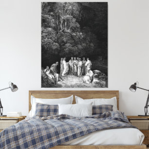 Lienzo Gustave Doré - Dante conoce a los grandes poetas a