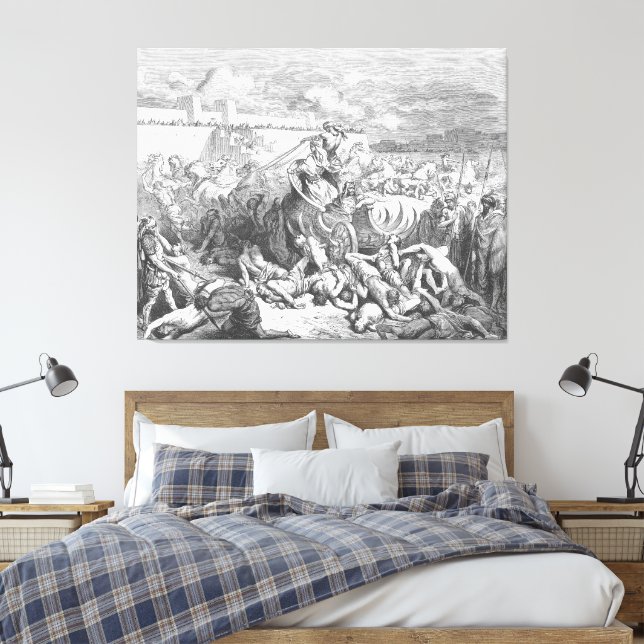 Lienzo Gustave Doré - David ataca a los amonitas (Insitu(Dormitorio))