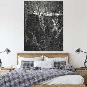 Lienzo Gustave Doré - La pared de llamas
