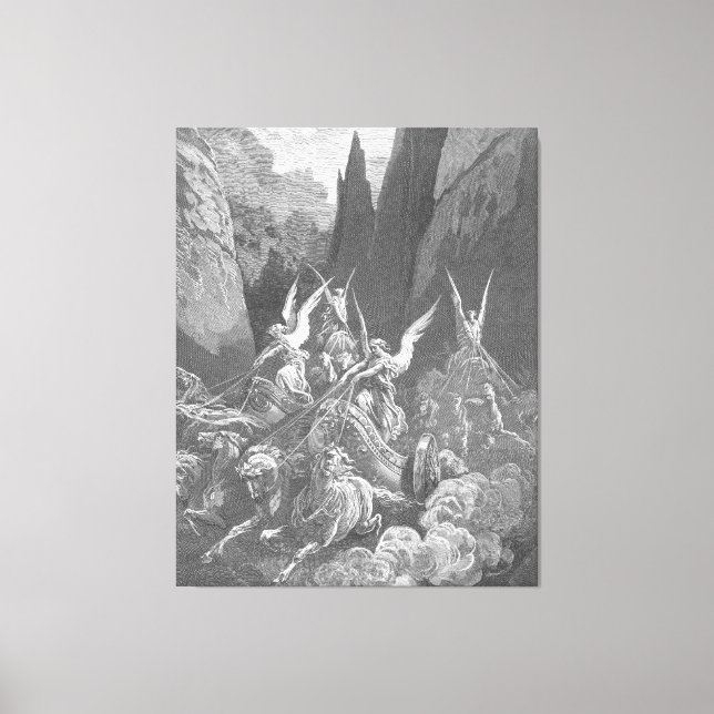 Lienzo Gustave Doré - La visión de Zacarías de cuatro car (Anverso)