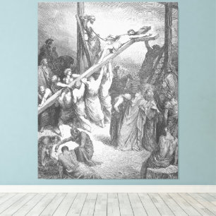 Lienzo Gustave Doré - Lucas 23B La Cruz es Levantada