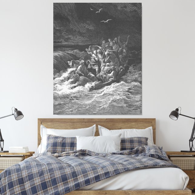 Lienzo Gustave Doré - Mark 4 Jesus Calms the Storm at Sea (Insitu(Dormitorio))