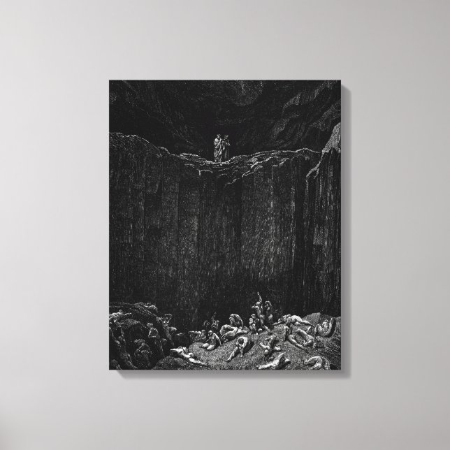 Lienzo Gustave Doré - Virgilio y Dante en el que sembrado (Anverso)