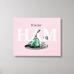 Lienzo "H es para HAM" Diseño de alfabeto