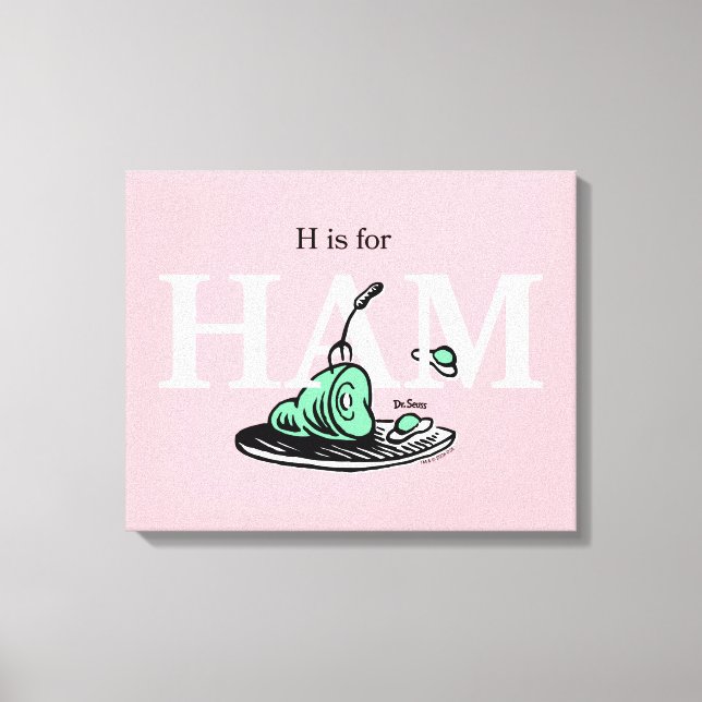 Lienzo "H es para HAM" | Diseño de alfabeto (Anverso)