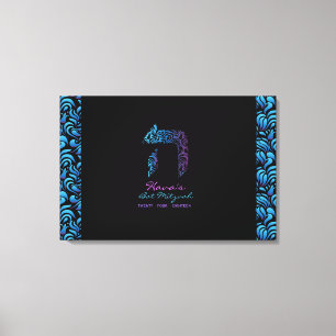 Lienzo H - Hey Letra Hebrea Bat Mitzvah Tabla de Registro