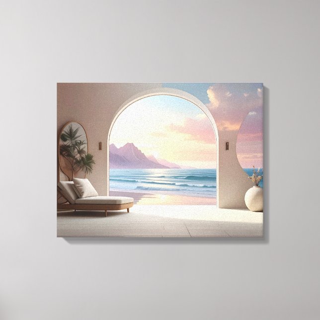 Lienzo Habitación de lujo con vista al océano (Anverso)