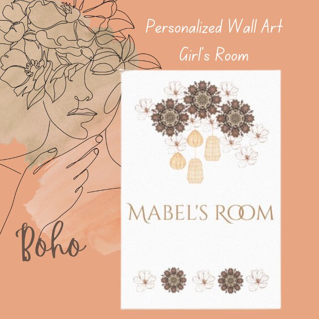 Lienzo Habitación de Mabel (personalizada) Nombre Boho Fl (Subido por el creador)