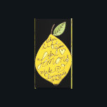Lienzo Hacer limón de Lemonade<br><div class="desc">cuando la vida te da limones hacen citas de limonada en negro y amarillo</div>