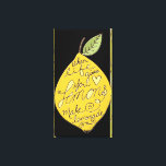 Lienzo Hacer limón de Lemonade<br><div class="desc">cuando la vida te da limones hacen citas de limonada en negro y amarillo</div>