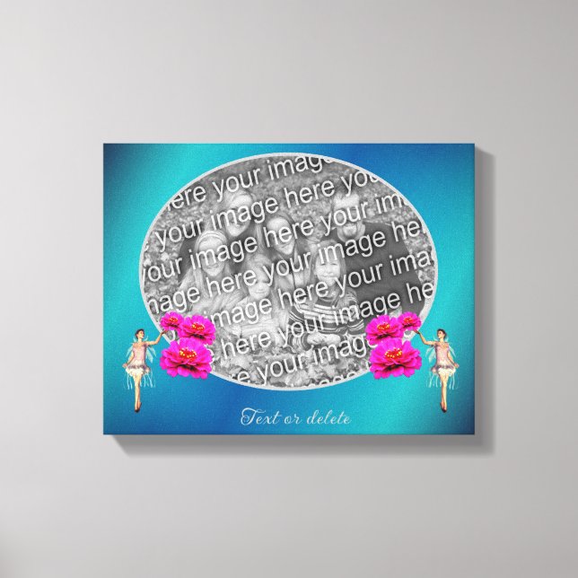 Lienzo Hadas Y Flores Personalizadas Añade Tu Propia Foto (Anverso)