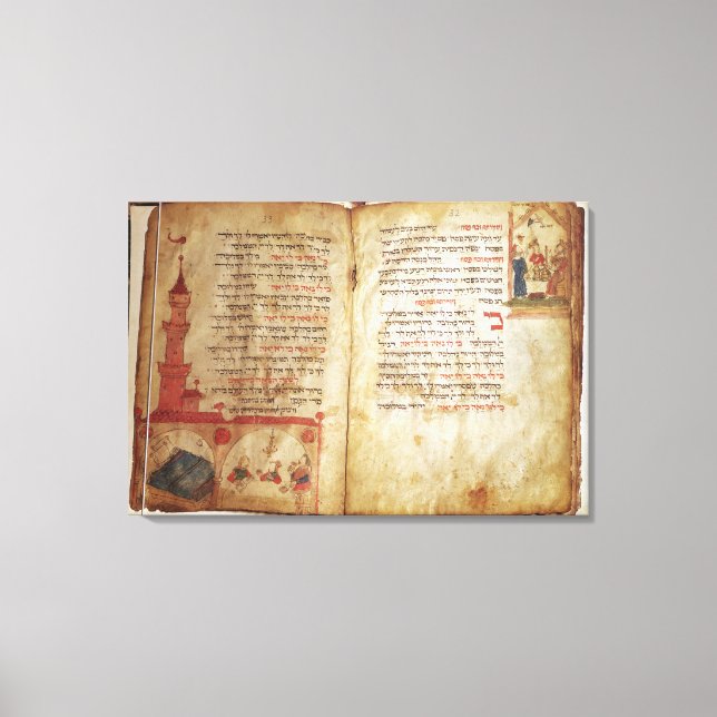 Lienzo Hagadá por la víspera de la Pascua (Anverso)