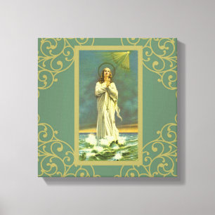 Lienzo Hail Mary Star of the Sea Ave Maris Rosary