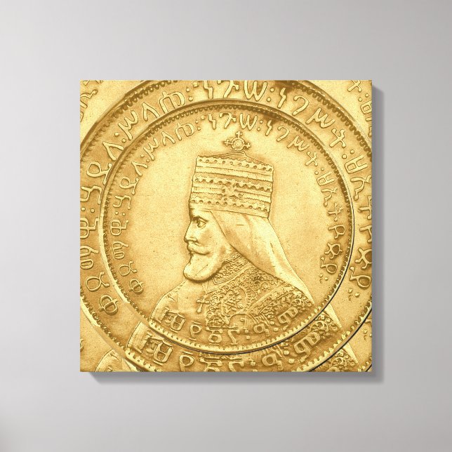 Lienzo Haile Selassie Jah Rastafari Reggae Rasta Roots  (Anverso)