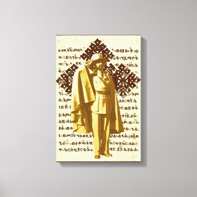 Lienzo Haile Selassie Rasta Reggae Etiopía Jamaica (Anverso)