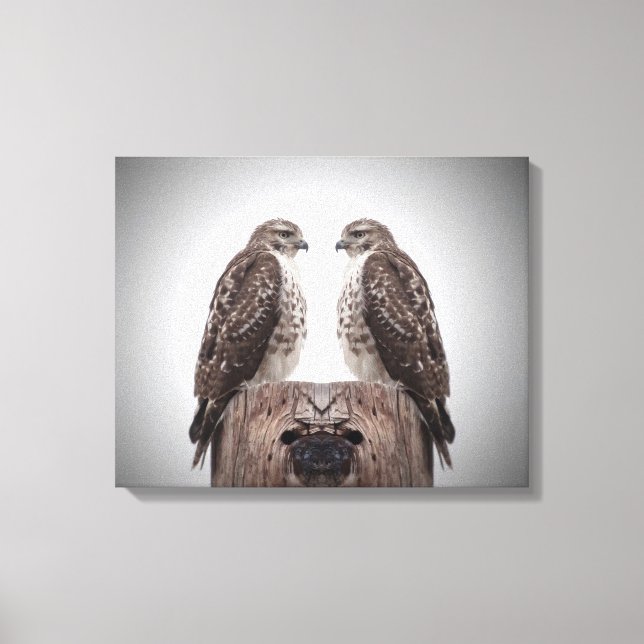 Lienzo Halcón en un poste (Anverso)