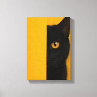 Lienzo Half-Black Cat Minimalist Canvas Art
