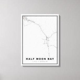Lienzo Half Moon Bay Map