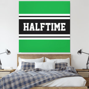 Lienzo HALFTIME Kelly Rayas de Carreras blanca verde