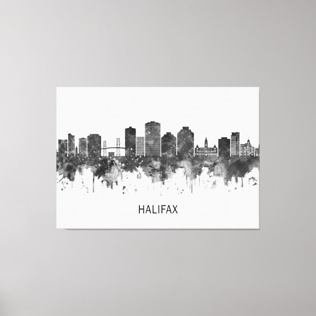 Lienzo Halifax Canada Skyline BW (Anverso)
