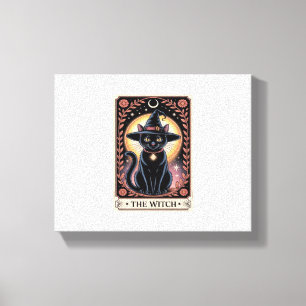 Lienzo Halloween Bruja Gato Estético Amantes del Tarot Gó