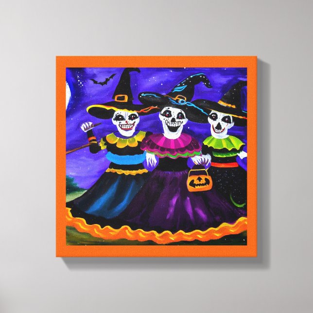 Lienzo Halloween - Brujas 2 (Anverso)