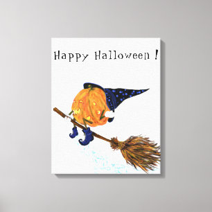 Lienzo Halloween Canvas Imprimir Escoba Voladora de Bruja