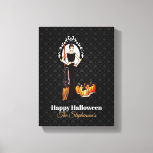 Lienzo Halloween Classic Elegante Vestido largo negro
